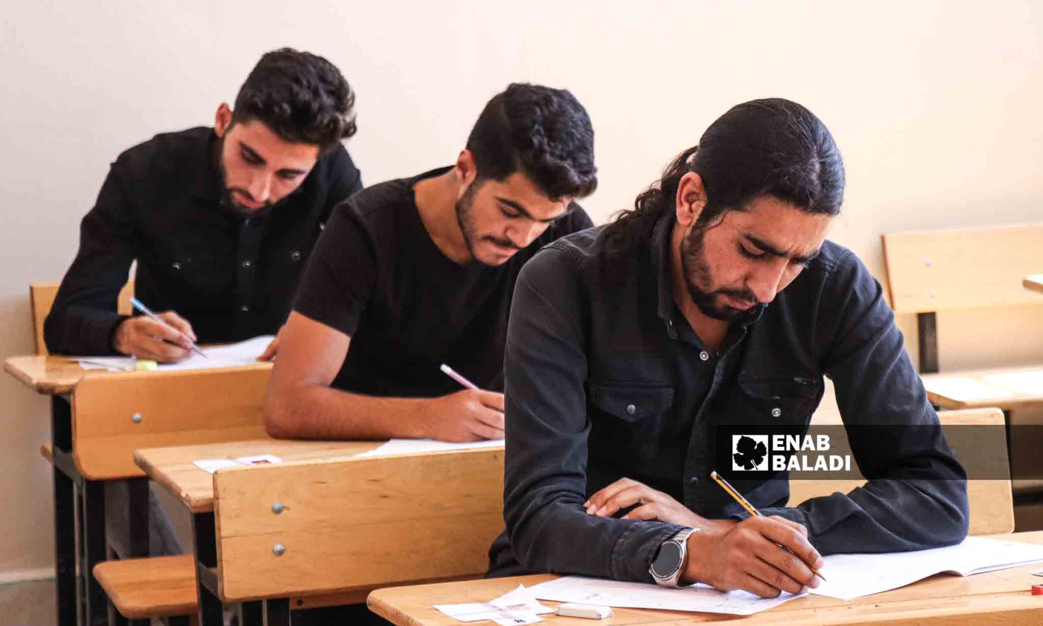 خلال امتحانات شهادات الثانوية لعام 2023 في مدينة رأس العين - 5 من تموز 2023 (/ حسين شعبو)