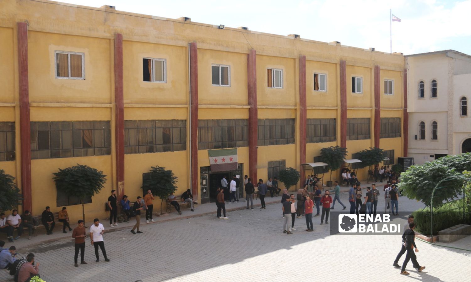 طلاب في جامعة حلب الحرة بمدينة اعزاز شمالي حلب- 18 من تشرين الأول 2023 (/ ديان جنباز)