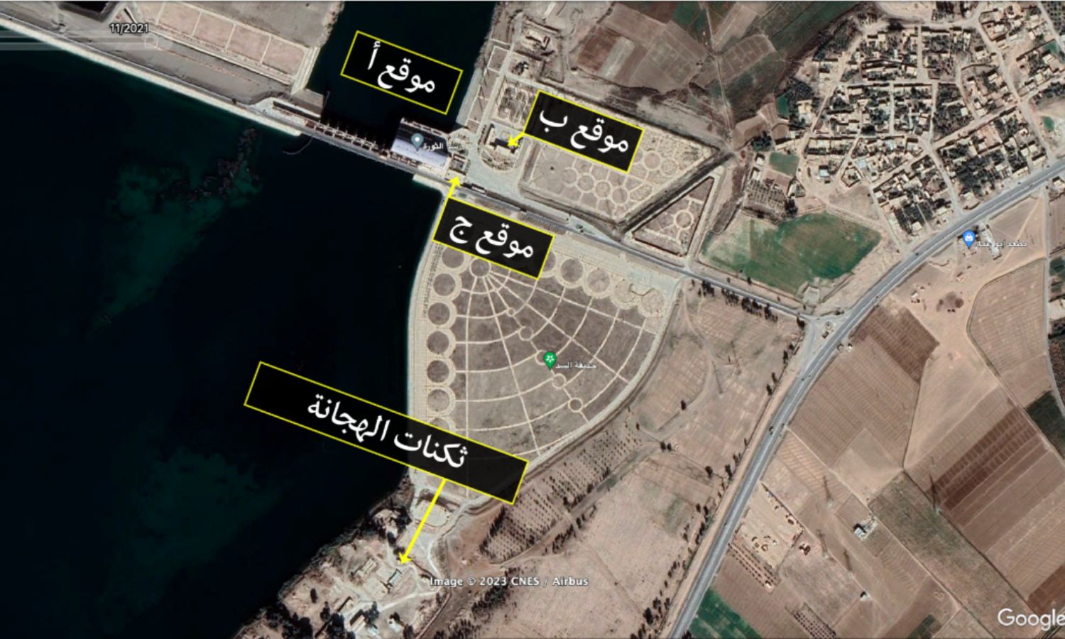 موقع منشأة حجز المعتقلين الأمنيين لفترات طويلة (ثكنات الهجانة)، خارطة من وزارة الحرب