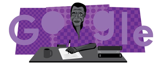 A Google Doodle honoring writer and civil rights activist James Baldwin in honoring of Black History Month.