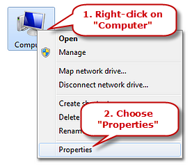 Choose Computer Properties